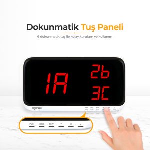 syscall sr a2003 2 satirli kablosuz cagri sistemi alici ekrani 2